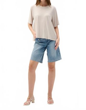 Joseph Ribkoff Silky Knit Crew Neck Trapeze Top In Moonstone