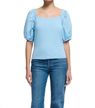 Nation Ltd Naya Puff Sleeve Top In Powder Blue