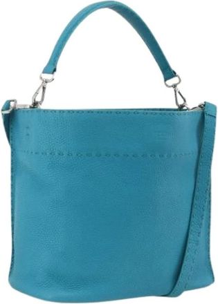 Fendi Pre-owned Handbags, female, Blue, Size: ONE SIZE Pre-owned Vintage Shoulder Bag