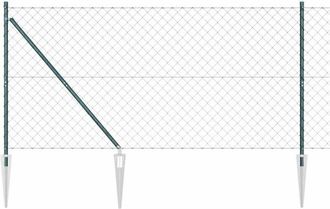 vidaXL Vidaxl - Valla De Eslabones De Cadena Con Postes Verde 1.4 X 10 M Acero