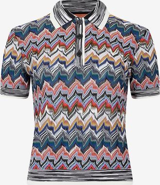 Missoni Raschel-Spitzenstrick-Polohemd mit Lurexdetails