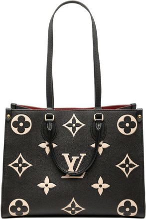 Louis Vuitton Monogram Empreinte Beige Black Leather Shoulder Bag Tote Bag (Pre-Owned)