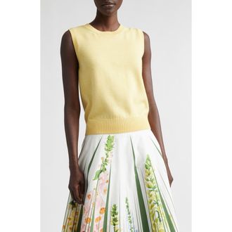 Oscar De La Renta Wool Sweater Vest in Yellow at Nordstrom, Size X-Small