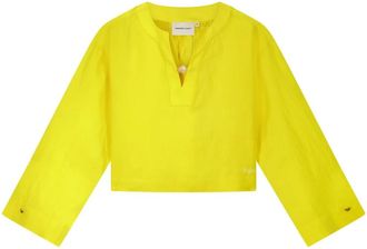 Fab By Fabienne Chapot Nana Top - Dames - Blouses - Geel - M - Leer - Overhemden