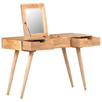 vidaXL Tavolo Da Trucco Con Specchio 112x45x76 Cm Massello Di Acacia - Vidaxl