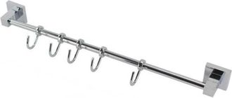 Trade Shop Trade Shop - Toallero Con 5 Ganchos Fijaci&oacute;n A Pared Ba&ntilde;o Cuadrado 59195