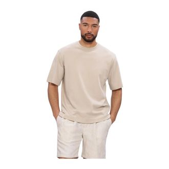Profuomo T-Shirt Crew Neck Heavy Cotton - Heren - Tops - Beige - Maat: M Katoen