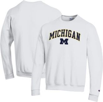 Champion Mens Champion White Michigan Wolverines Arch Over Logo Pullover Sweatshirt at Nordstrom, Size Xx-Large