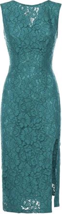 Pinko Jurk met Kant en Split aan de Zijkant - Dames - Feestkleedjes - Groen - M - Kleedjes