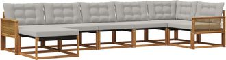 vidaXL Conjunto De Sof&aacute;s De Exterior 7 Uds. Natural Y Gris Claro Vidaxl