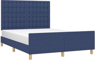 vidaXL Cama Sin Colch&oacute;n Tela Azul 140x200 Cm Vidaxl