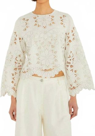 Farm Rio Womens Velma Daydream Blouse In Off-White
