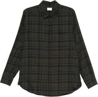 Saint Laurent Casual Shirts, male, Green, M, Checked Shirt
