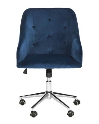 Safavieh Evelynn Tufted Velvet Chrome Leg Swivel Office Chair