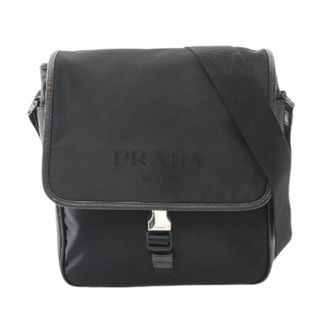 Prada Pre-owned Nylon Saffiano Leather Shoulder Bag - Heren - Vintage Schoudertas - Zwart - ONE Size - Nylon - Vintage