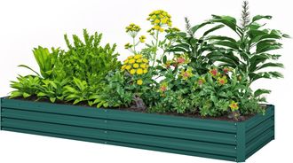 OUTSUNNY Letto Per Orto Rialzato In Metallo Portapiante Per Fiori