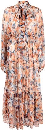 Evarae Theo maxi dress - women - Silk/Lurex - 12 - Orange