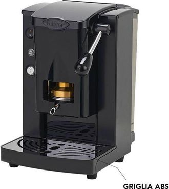 Faber Piccola Slot Basic - Cafetera Con Prensa De C&aacute;psulas De Lat&oacute;n - Marco De Metal Negro Y Frente De Policarbonato Negro