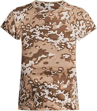 Rag & Bone Womens Camo Baby Tee Beige Multi T-Shirt