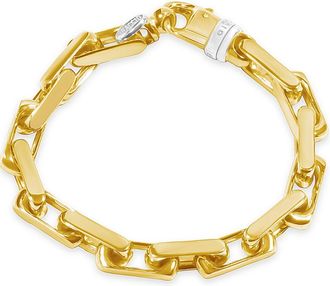Pompeii3 Mens Square and Rounded Link 14k Gold (65gram) or Platinum (104gram) 8mm Bracelet 8.5