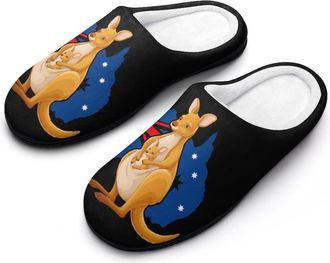 Generic Australian Kangarooes Flag Men Slippers Funny House Shoes Cotton Slipper for Indoor Outdoor