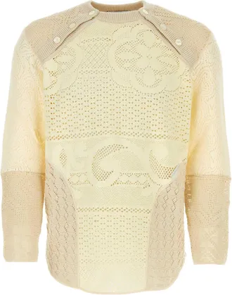 Marine Serre Two Tone Crochet Oversize Sweater