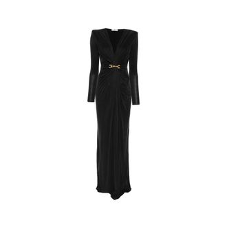 Elisabetta Franchi V-neck Long-sleeve Maxi Dress