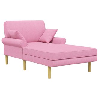 vidaXL Chaise Longue Rosa Tessuto Vidaxl