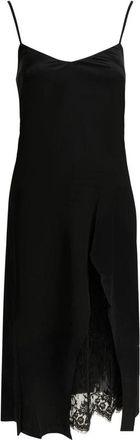 Acne Studios Lace Trim Slip Dress - Dames - Casual kleedjes - Zwart - S - Katoen - Kleedjes