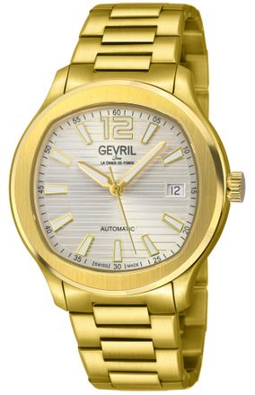 Gevril Group Mens Stuyvesant 316L Stainless Steel IPYG Case, Cool Gray Dial, Bracelet Watch. - Gold - One Size