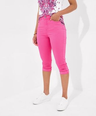 Joe Browns Stretch Denim Capri Pant in Hot Pink at Nordstrom, Size 32