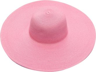 Generic Summer Hats for Women Wide Bongrace Women Straw Beach Hat Little Girl Sun Cap Foldable Ladies Hats Large Sunhat Pink