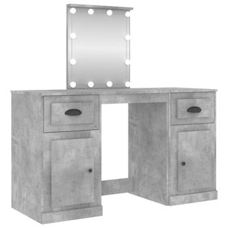 vidaXL Tocador Con Led Gris Hormig&oacute;n 130x50x132,5 Cm Vidaxl