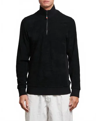 Orlebar Brown Isar Mix Texture Sweatshirt In Black