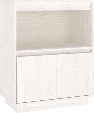 vidaXL Aparador de madera maciza de pino blanco 60x34x75 cm vidaXL