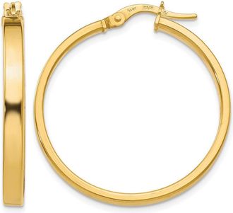 Diamond2Deal 14K Yellow Gold Round Shape Hoop Earrings 30mm