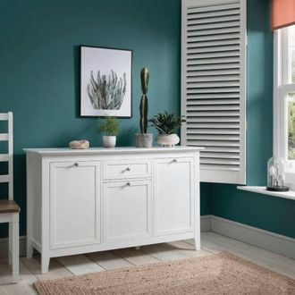 N&ouml;a & Nani Karlstad Sideboard Space-Saving, Narrow for Hallway, Living Room in White