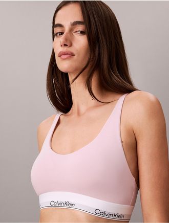 Calvin Klein Womens Icon Cotton Modal Lightly Lined Bralette - Pink - XXS