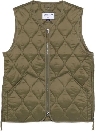 Sebago Groene Gewatteerde Gebreide Kleding Aw 25 - Heren - Bodywarmers - Groen - XL - Nylon - Jassen