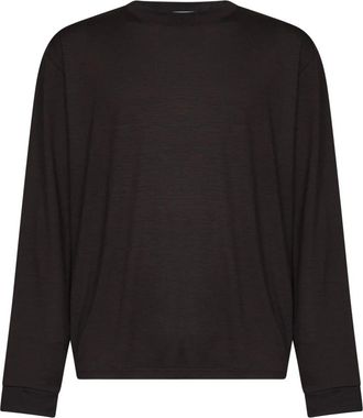 STUDIO NICHOLSON Pinhas Long Sleeve Jersey - Heren - Longsleeves - Zwart - L - Wol - Tops