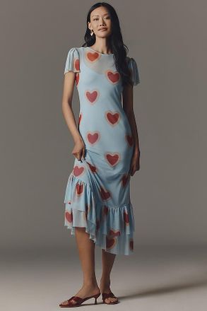 Never Fully Dressed Blue Heart Midi Dress