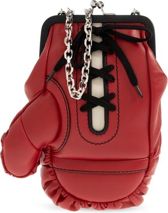 Moschino Cross Body Bags, female, Red, Size: ONE SIZE Shoulder Bag with Glove Motif