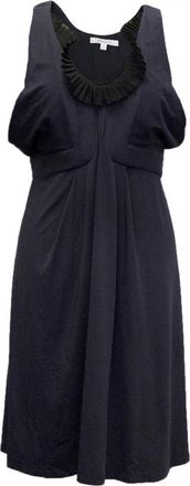 Vanessa Bruno Navy Dress with Black Frill Size S