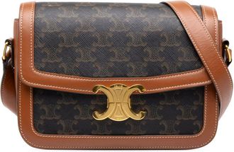 Celine Pre-owned Celine Classique Triomphe Coated Canvas and Calfskin Triomphe Crossbody Ladies R7XDI65R3TDBCU8I