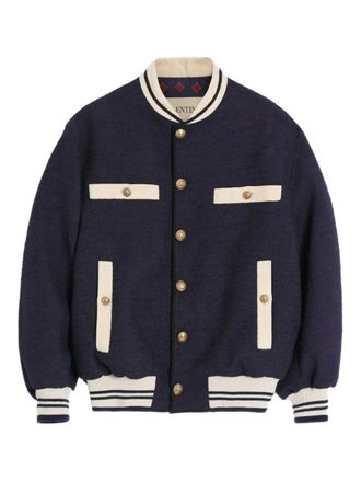 Valentino Garavani button-up varsity jacket - Blue