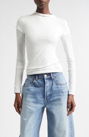 Alexander Wang Long Sleeve Layered T-Shirt in White at Nordstrom, Size X-Large