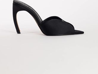 Topshop Wren sandalo con punta aperta e tacco alto nero