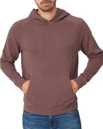 Paige Royce Long Sleeve Hooded Pullover Sweatshirt In Vintage Seal Brown