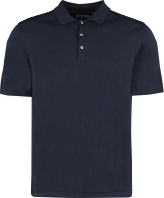 THE (ALPHABET) Het (gebreide) katoenen poloshirt - Heren - Polos - Blauw - 2XL - Katoen - Tops