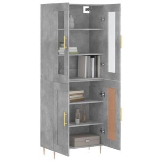 Berkfield Home Highboard Concrete Grey 69.5x34x180 cm Engineered Wood